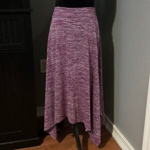 Ruby Rd Womens Handkerchief Hem Skirt Small Purple‎ Knit Stretch Casual Boho